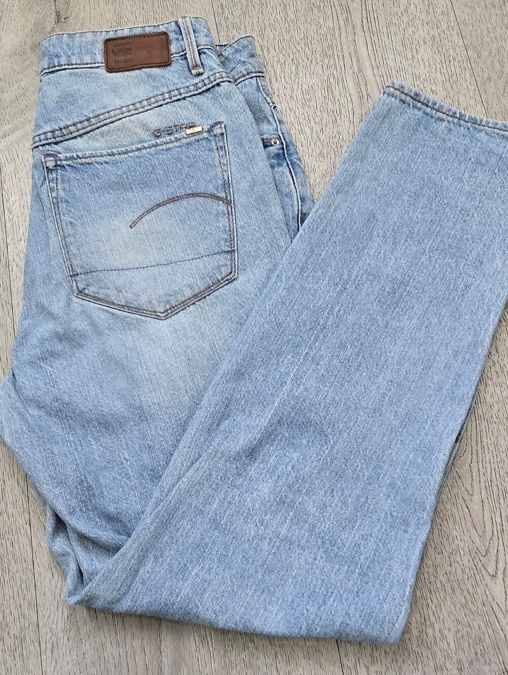 G-Star RAW 3301 High Straight Ankle Jeans Light Wash W30 L32 Women's